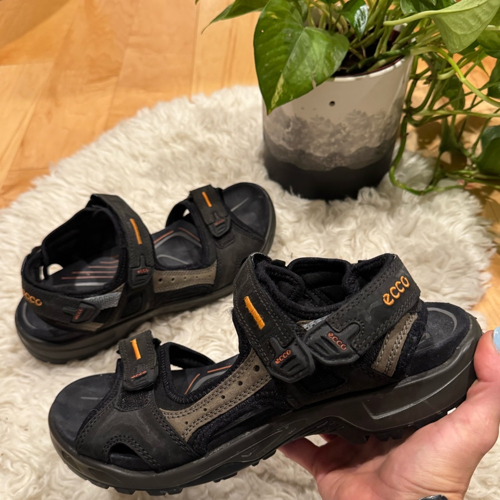 ECCO nubuck offroad outdoor sandal men’s size 12 eu 45 black adventure